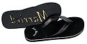 Black Mens Bridal Flip Flops for the Groom Wedding