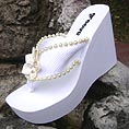 Elevated Platform Bridal Flip Flops for weddings and receptions