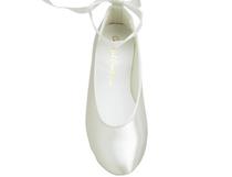 Children's bridal satin cinderella ballet slippers with ribbon