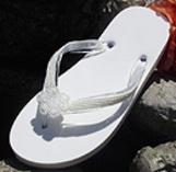 Light Ivory Bridal Flip Flops with pearls for weddings