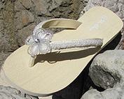  Ivory Bridal Flip Flops with beading for Weddings