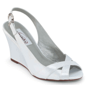 White Satin Dyeable Bridal Sandals for weddings