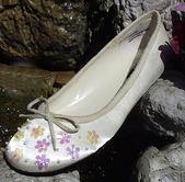 Ivory Satin Ballet Flats with Irridescent Sequins  for weddings