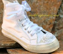 Converse style canvas bridal tennies