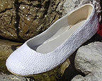 White Sequin Bridal Ballet Flats for weddings